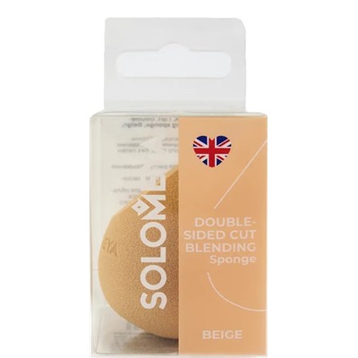 SOLOMEYA Спонж для макияжа с 2-ным срезом БЕЖЕВЫЙ (кор)
