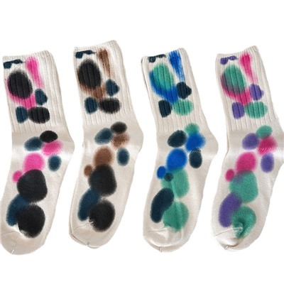 Trend brand Japanese sports knee socks for men and women, gradient, mid-length