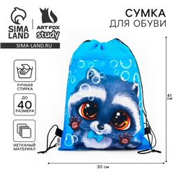 Мешок для обуви «Крошка енот» нетканое полотно, размер 41×30 см