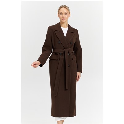 Пальто женское демисезонное 26326 (шоколад/рубчик)