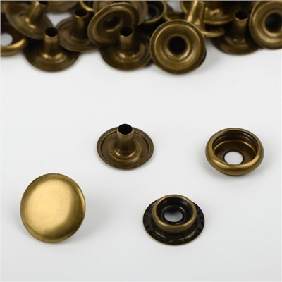 Кнопка установочная, Омега (О-образная), железная, d=15 мм, цвет бронзовый