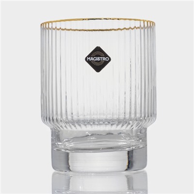 Стакан Magistro «Орион», 320 мл, с золотой отводкой, стекло, прозрачный