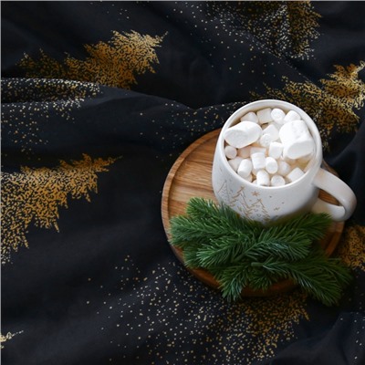 Постельное бельё "Этель" 1.5 сп Golden Christmas 143х215 см, 150х214 см, 70х70 см - 2 шт, бязь