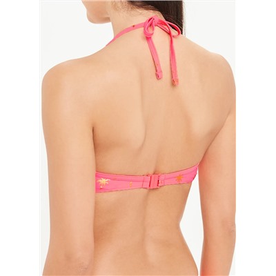 Metallic Palm Print Underwire Bikini Top