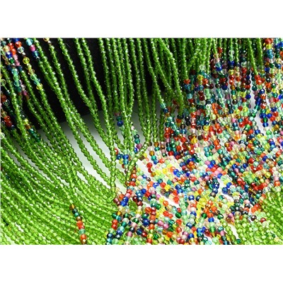 Бусины из шпинели шарик гр.2мм цв.оливковый, ассорти, 37см, 197 бусин