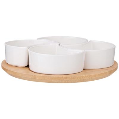 МЕНАЖНИЦА LEFARD "NATIVE" 4 СЕКЦИИ НА ДЕРЕВ.ПОДСТАВКЕ 23*6,5 СМ (КОР=8ШТ.)