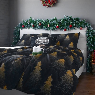 Постельное бельё "Этель" 1.5 сп Golden Christmas 143х215 см, 150х214 см, 70х70 см - 2 шт, бязь