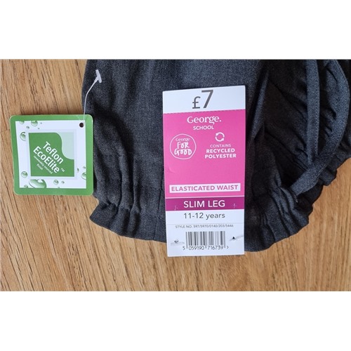 Girls Grey Pull On School Trousers  £7