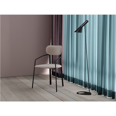 Стул Ror, Round, велюр, черный/бежевый