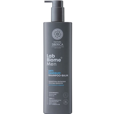 LAB Biome+ MEN Шампунь-бальзам для мужчин против перхоти, 400 мл