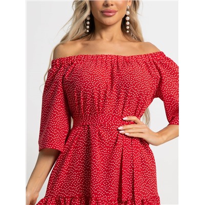 Платье с поясом Дафна (красное) П15524-8М