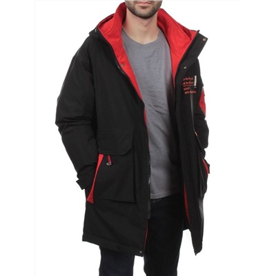 22066 BLACK RED Куртка мужская зимняя облегченная (150 гр. холлофайбер)