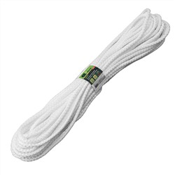 Шнур вязаный полипропиленовый с серд. белый, 7 мм, L 20 м, Сибртех