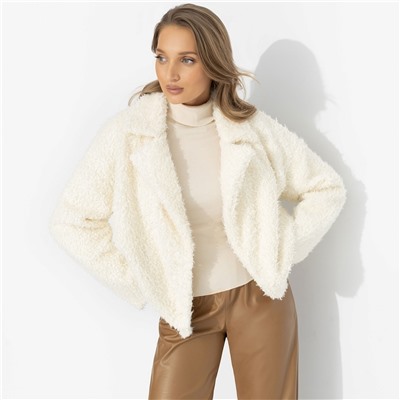 Полупальто на подкладе, Слишком заметна (белый шоколад, oversize, 50-56, нью)