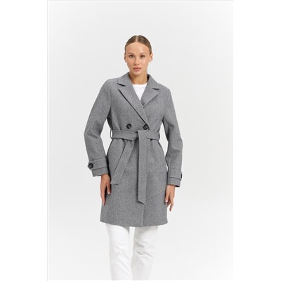 Пальто женское демисезонное 25570 (пепельный/ёлочка)