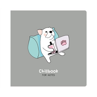 Записная книжка 170*170 мм 40л. на скрепке MESHU "Chillbook", soft-touch ламинация, выборочный УФ-лак, блок без линовки, 80г/м2