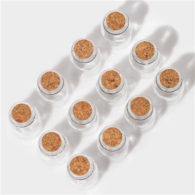 Набор баночек для специй Доляна «Парфе», 40 мл, 4×6.6 см, с пробковой крышкой, 12 шт., стекло