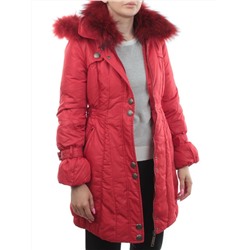 9022 RED Куртка зимняя женская (пух, натуральный мех)