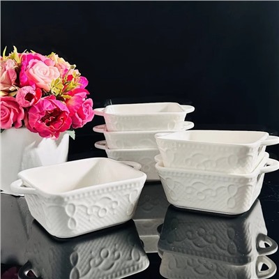 142-050 Набор из 6 квадратных салатников 14см в под.уп.(х6)Фарфор