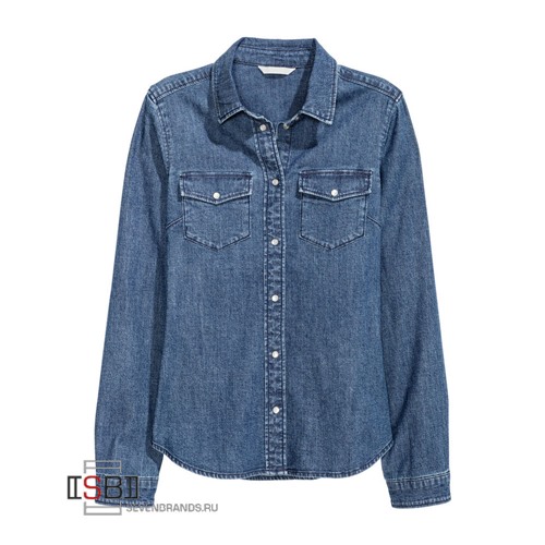 H&M, 755190, Рубашка Цвет Denim, Размер 34
