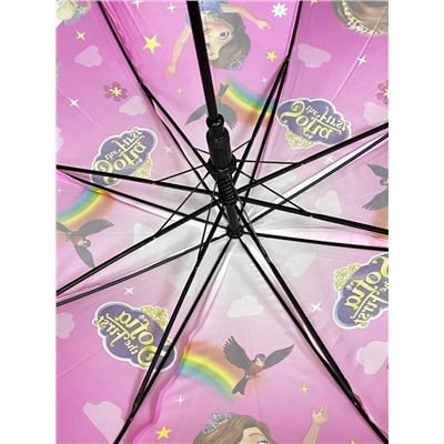 Зонт-трость для девочки с мультгероями полуавтомат Арт 001/6