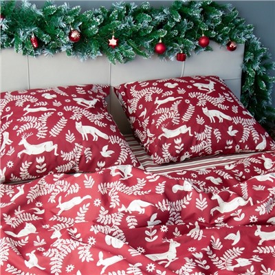 Постельное бельё "Этель" евро Christmas time 200х217 см, 220х240 см, 70х70 см - 2 штуки