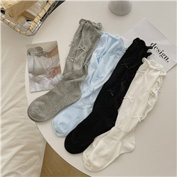 Ballet Bow JK Lolita socks Children over the knee white calf socks pure want to pile up socks without bone socks in summer