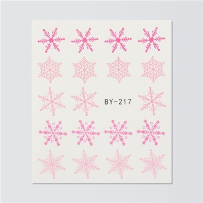 Слайдеры для ногтей «Снежинки», розовые