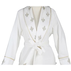 Халат Велюровый Женский (XL) Aslışah Krem Bayan Bornoz Xlarge - EcoCotton