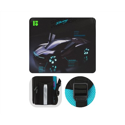 Ранец Berlingo Expert Plus "Virtual racing" 37*28*16см, 2 отделения, 2 кармана, анатомическая спинка