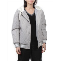 H24-90 GRAY Куртка бомбер демисезонная женская (100 гр. синтепон)