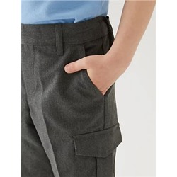 2pk Boys' Regular Leg Cargo School Shorts (2-14 Yrs)