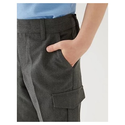 2pk Boys' Regular Leg Cargo School Shorts (2-14 Yrs)