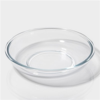 Контейнер для еды Доляна, 500 мл, 19×8 см, круглый, жаропрочное стекло, жёлтый