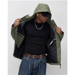 Куртка спортивная мужская весна осень цвета хаки 25470Kh