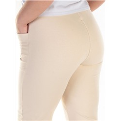 QB-83 BEIGE Брюки спортивные женские (95% хлопок, 5% стрейч) P&S