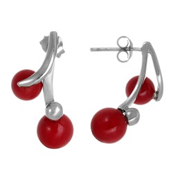 Серьги 'Дейли' с кораллом ТПСН.399КЛ0.88