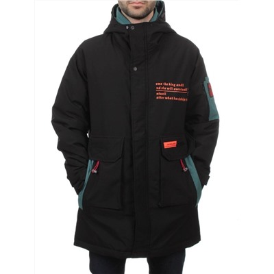 22066 BLACK GREEN Куртка мужская зимняя облегченная (150 гр. холлофайбер)