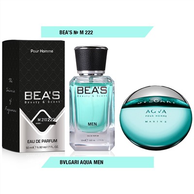 Beas M222 Bvlgari Aqua Men edp 50 ml, Парфюм мужской Beas M222 создан по мотивам аромата Bvlgari Aqua
