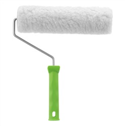 Валик с натуральным мехом, с ручкой, 250 мм, ворс 12 мм, D 48 мм, D ручки 6 мм, Сибртех