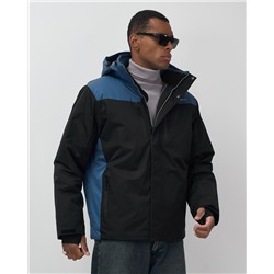 Горнолыжная куртка мужская зимняя черного цвета 7611Ch