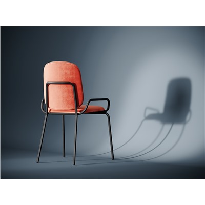 Стул Ror, Double Frame, велюр, черный/темно-красный