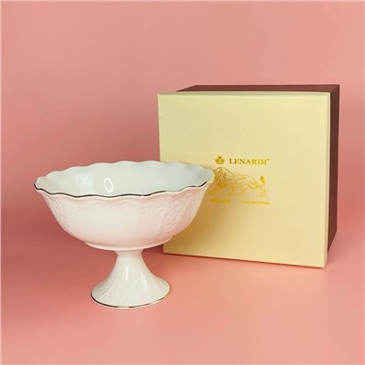 102-145 Фруктовница 25,5см на ножке АГАТА в под.уп.(х6)Фарфор