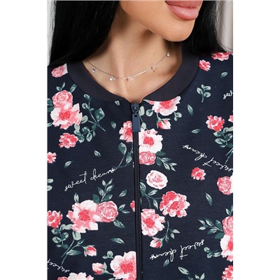 Женская толстовка Бомбер 750 / синий/шиповник