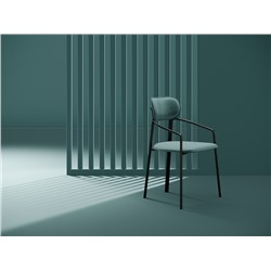 Стул Ror, Round, велюр, черный/зеленый