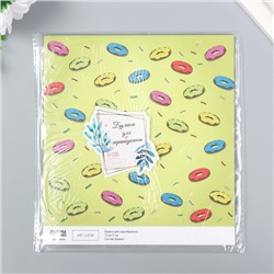 Бумага для скрапбукинга двусторонняя «Бабочки и пончики», плотность 180 г, 15.5×17 см