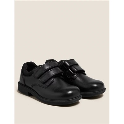Kids’ Leather Riptape School Shoes (8 Small - 1 Large)