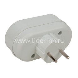 Разветвитель сетевой Perfeo "RU POWER" 2 гнезда; 6A; без заземления (белый) 2Т