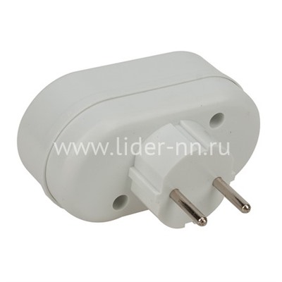 Разветвитель сетевой Perfeo "RU POWER" 2 гнезда; 6A; без заземления (белый) 2Т