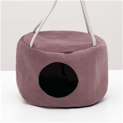 Подвесной дом для грызунов круглый, мебельная ткань, флис, 15×10 см, микс цветов